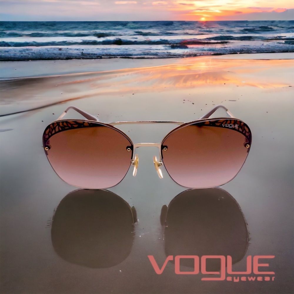 Vogue Sunglasses 4104S Pale Gold Brown Gradient